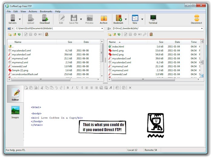 CoffeeCup Free FTP Screenshot